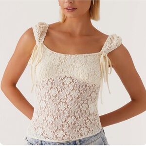 Peppermayo Cream Lace Blouse